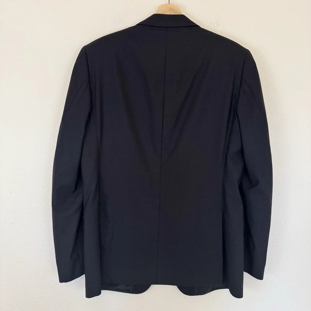 Massimo Dutti Wool‎ Blazer Sport Coat Black Size 44 2-Button Double Vented